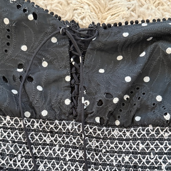 Alice + Olivia Crawford Black and White Polka Dot Eyelet Dress - Picture 5 of 11